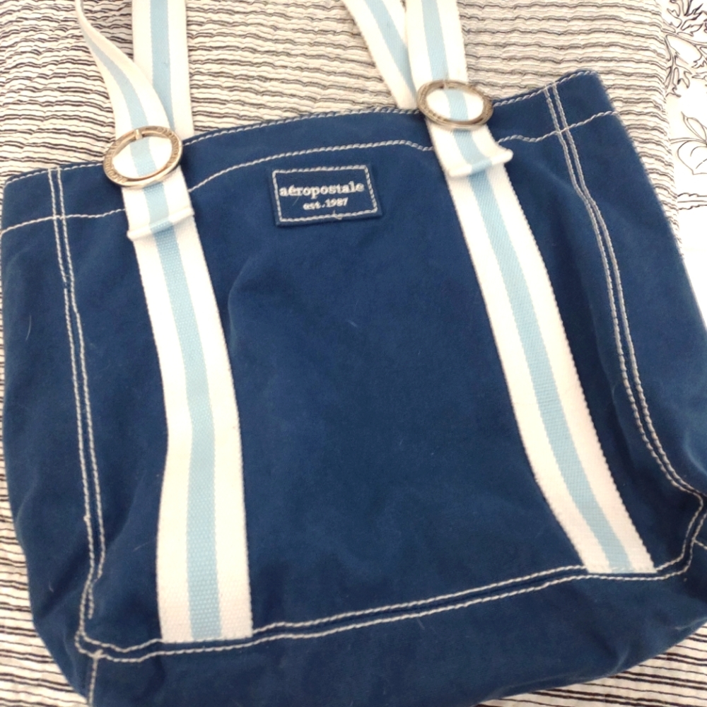 Cute navy and white canvas tote